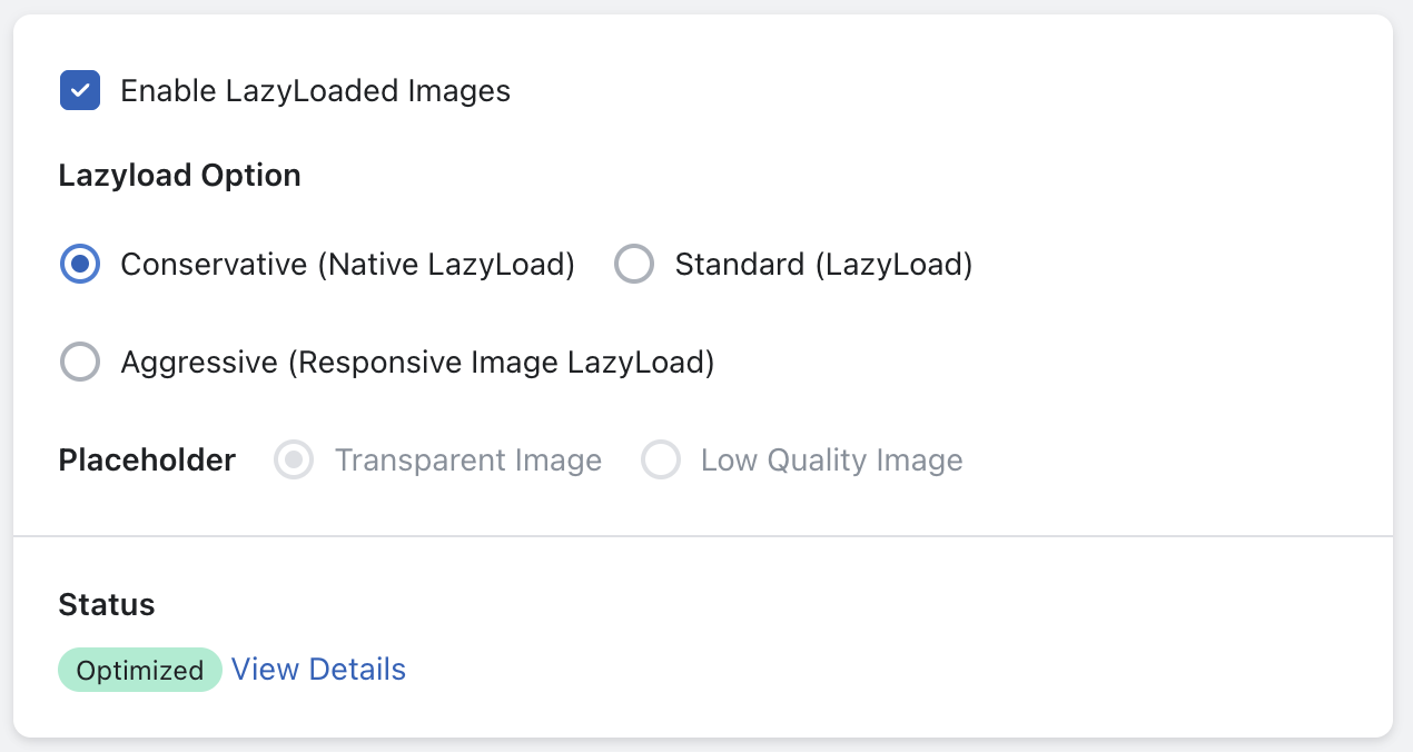 Hyperspeed's LazyLoad feature for images and videos